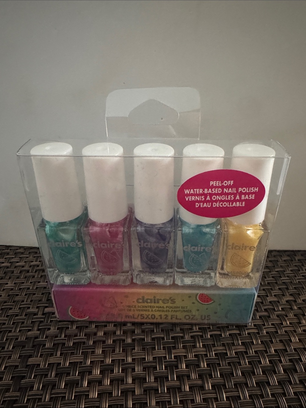 Claire's Peel-Off Nail Polish Set - Teal, Pink, Purple, Aqua, Gold